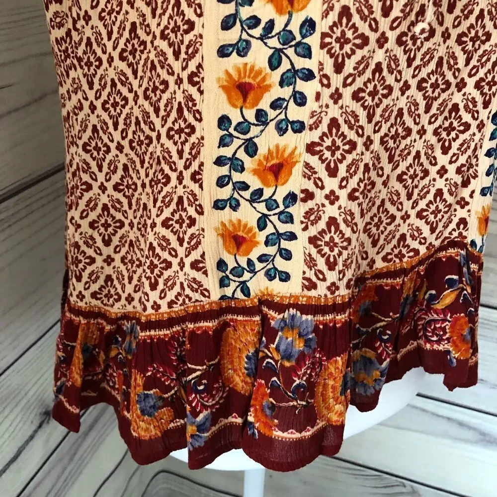 Patrons of Peace Burgundy Patterned Tank - Picture 2 of 7